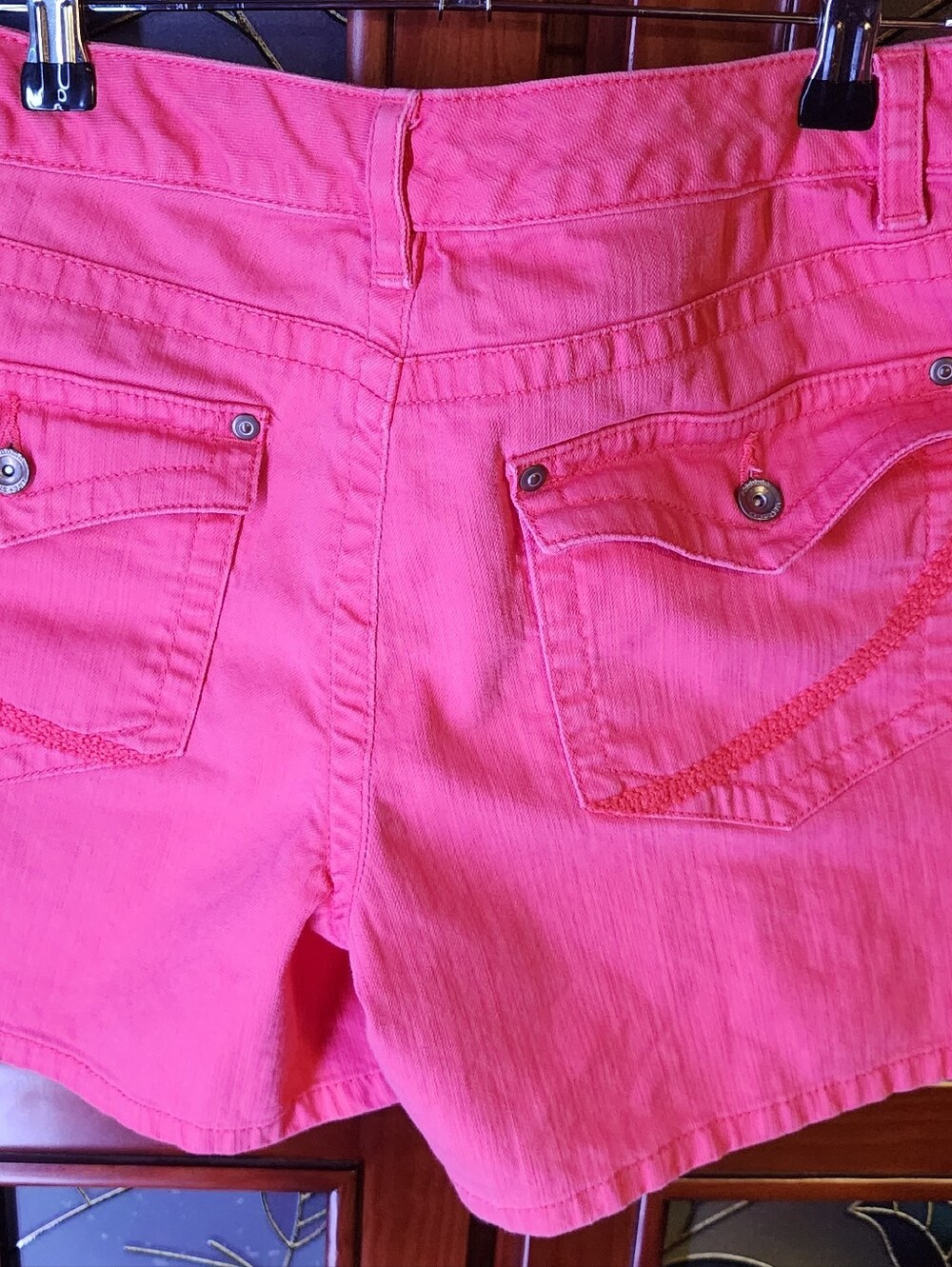 Sonoma Bright Coral Pink Denim Jean Shorts - Picture 4 of 8